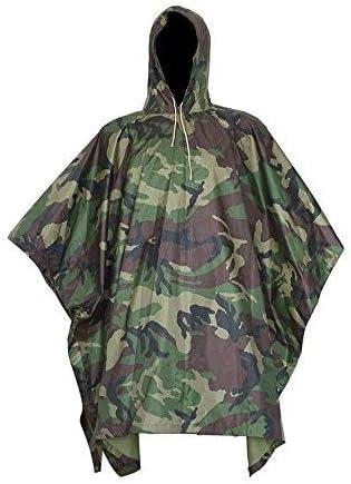 LOOGU Camo Rain Poncho with Hood Waterproof Lightweight Raincoat Rain Gear Men Women Outdoor Camping Hunting Hiking Fishing. One Size