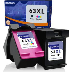 ousun Remanufactured 63XL Tri-Color Ink Cartridge (1-Pack) 63 XL Ink Cartridge Replacement for HP Ink 63 Works with Officejet 3830 4650 5200 5252 5258 Envy 4520 4512 Printer HP63(1 Tri-Color), BBD: 06/2027