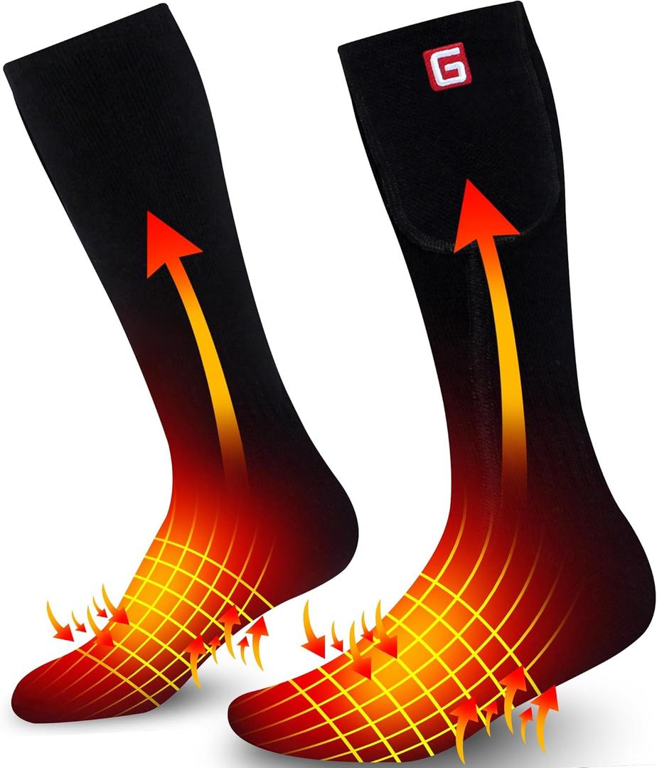 Electric Heated Socks for Teenagers Youth, Rechargeable Battery Powered Operated Heated Socks for Middle Senior High School (Black)