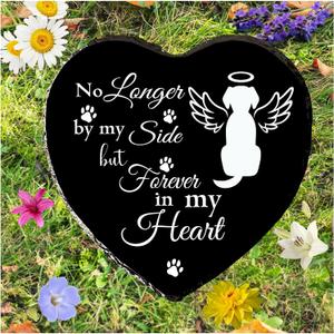 CSUPPCREA Dog Memorial Garden Stone Sympathy Gift for Loss of Dog, Forever in Memory Remembrance Plaque  Pet Passing Away Grave Marker Gift for Healing and Comfort