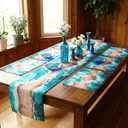 7 Pcs Passover Table Runner and Placemats Set Include 13 x 72 Inch Parting The Red Sea Table Runner and 6 Pcs Placemats Jewish Pesach Decorations Passover Decor for Kitchen Home Party