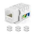 2 x Cat6 Keystone Jacks 12-Pack, RJ45 Keystone Jack 90 Degree Punch Down, Ethernet Jack for Cat6, Cat5e, Cat5 Cabling, Slim Profile in White