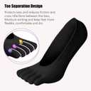 ZAKASA No Show Toe Socks Women Running Five Finger Socks Invisible Liner Boat Low Cut Loafer Socks for Ladies (Black)6-9