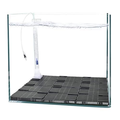 BaoZqua Undergravel Filter System for 10 Gallon Fish Tank, Air-Driven Biofiltration Aquarium Filter Kit with 12 Modular Plates & Adjustable Lift Tube, Cut-to-Fit Under Gravel System for Clear Water