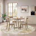 Tortania Washable 10' Round Area Rug for Living Room: Modern Abstract Neutral Large So' Thin Rugs - Non Slip Indoor Carpet for Bedroom Dining Room Office Nursery Home Floor Decoration - Brown Grey