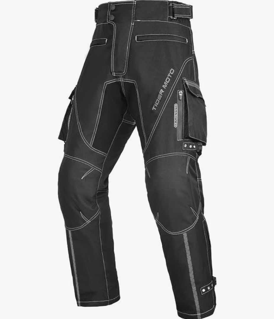Black Motorcycle Riding Pants for Men – Waterproof & Windproof Touring Trousers with CE Armor, Reflective Strips.M32