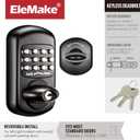 Keyless Entry Keypad Deadbolt - Digital & Mechanical Door Lock, Low Power Risk-Free (Black)