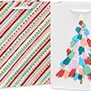 American Greetings 10" Medium Christmas Gift Bags, Santa, Ornaments, Stripes (4 Bags)
