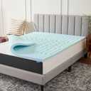 LUCID 2 Inch Gel Memory Foam Mattress Topper, King size 5 Zones Cooling Gel Infusion CertiPur Certified Foam