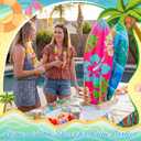 Lewtemi 4 Pack Hawaiian Inflatable Surfboards 36 Inch Tropical Surfboard Decorations Large Inflatable Pool Beach Floats Hawaii Luau Decor for Summer Luau Pool Holiday Birthday Party Prop Decor(Flower)