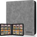 60 Pockets Graded Card Binder, PSA Slab Holder Binder, Graded Card Storage Album for PSA and CGC Slabs (6 Pockets, Gray)