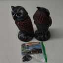 Hedoc 2 Pack Fake Owl Decoys to Scare Birds Away, Rotating Head Bird Deterrents, Nature Enemy Scarecrow Plastic Statues, Pest Repellent for Gardens and Patios (10+11 Inch)
