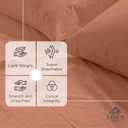 Linen Home 100% Cotton Percale Weave King Fitted Sheet Only - Crisp, Cool & Breathable, Long Staple Combed Cotton, 16" Deep Pocket, All-Around Elastic, Hotel Quality, Tera Clay