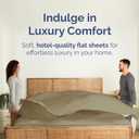 Twin XL Size Flat Sheet - Hotel Quality Top Flat Bed Sheet Only - Ultra-Soft, Breathable & Cooling - Fade & Wrinkle Free - Easy-Care, Stain & Shrink Resistant Bedding - Easy-Fit and Oeko-Tex - Khaki
