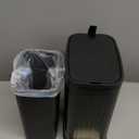 Slim Bathroom Trash Can with Lid Stainless Steel Garbage Can Soft Close Step Trash Bin with Removable Inner Bucket for Bedroom, Office, Kitchen (Matt Black, 3.5 Gallons)