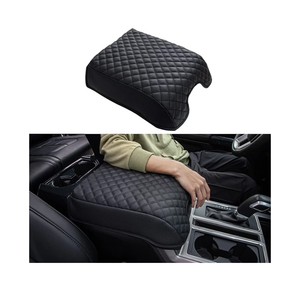JDMCAR Center Console Cushion Compatible with 2015-2020 Ford F150 / 2017-2022 F250 F350 F450 and 2018-2024 Expedition Accessories, Customized PU Leather Armrest Cover Protector (Bucket Seat Only)
