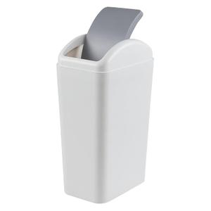 3 Gallon Trash Can with Swing-Top Lid, Plastic Swing-Top Trash Can (Grey)