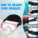 Flutesan 4 Pack Kids Swim Goggles with Nose Cover Hair Protector Elastic Strap Snorkel Diving Mask Swim Mask Swimming Glass Scuba Snorkel Goggles (Pink Purple, Pink White, Sky Blue, Green)