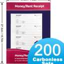 5 x 6-Pack Large Cash & Rent Receipt Books, Better Office Products, 2-Part Carbonless (White/Canary Yellow), 7-5/8" x 10-3/4", 200 Sets per Book, 1200 Total Sets