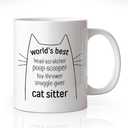 World's Best Cat Sitter Coffee Mug, Funny Cat Theme Mug for Coffee Milk, Birthday Gifts for Pet Lover Cats Sitter Mom Aunt Niece Sister, Appreciation Retirement Gifts for Pet Sitters Caregiver