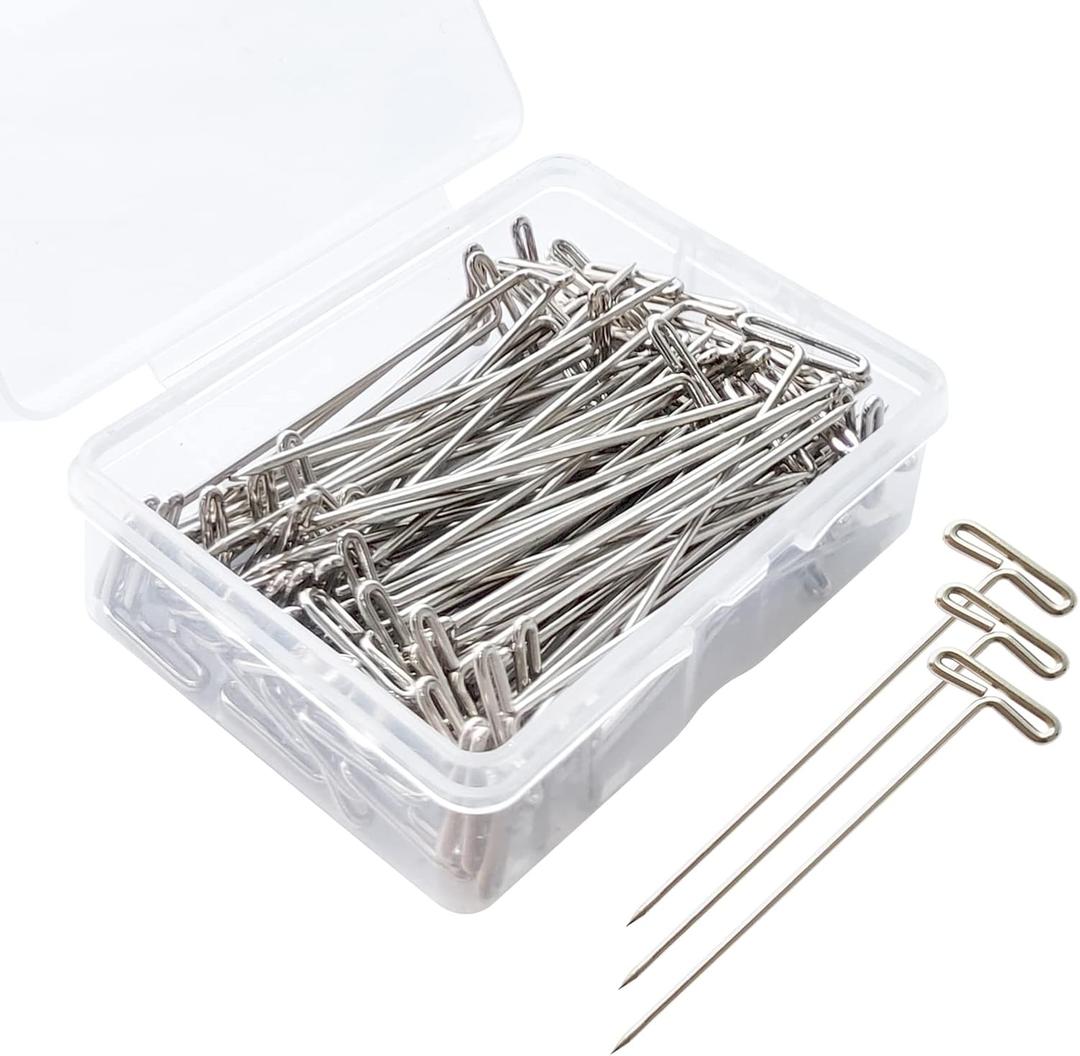 T-Pins, 50 Pack 2 Inch - T-Pins for Knitting, Wigs, Sewing & Office Wall