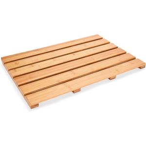 Tranquil Beauty Bamboo Bath Mat for Luxury Shower - 1x21x14-Inch Sturdy Natural Bamboo Bathroom Mat with Non-Slip Rubber- Waterproof Shower Mat - Bathroom Decor Essentials for Indoor or Outdoor Use