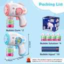 Bubble Guns for Kids 4-8, 2 Pack Automatic Bubble Blaster with LED Light & 14 Bubble Solution, Bubble Gun for Toddlers Outdoor Summer Toys
