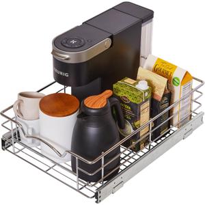 HOLDN STORAGE Pull Out Cabinet Organizer, Slide Out Drawer for Kitchen Cabinets & Pantry, Roll Out Shelf for Pots, Pans & Under Sink Storage, Heavy-Duty Full-Extension, 14"W x 21"D x 5"H