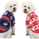 Dog Sweater, Dog Sweaters for Small Dogs, 2, 3 Pack Warm Soft Pet Clothes for Puppy, Medium Large Cat, Dogs Girl or Boy, Dog Shirt for Winter Christmas (Red+Navy, XX-Small)