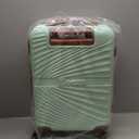 Carry On Luggage Set 22x14x9 Airline Approved Luggage Sets 3 Piece,Suitcases with Wheels,ABS Hard Case Luggage with TSA Lock Spinner Wheels(20 Inch,BP/TB) (Green)