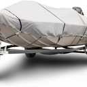 Budge B-611-X6 600 Denier Low Profile Flat Front Boat Cover Gray 20'-22' Long (Beam Width Up to 102") Waterproof, UV Resistant