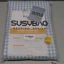 SUSYBAO Gingham Duvet Cover King 100% Washed Cotton Light Blue Plaid Duvet Cover 3 Pieces Set 1 Blue Grid Duvet Cover with Zipper Ties 2 Pillowcases Luxury Soft Gingham Bedding Set Breathable Durable