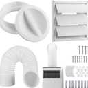 Portable Ac Exhaust Hose Vent Wall Mount Connector Kit with 59 Inches Hose and 5 Inches Louvered Vent Cover Ac Exhaust Tube Coupler for 5 in and 5.5 in Tube (Louvered Vents Cover)
