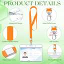 50 Pack Name Tag Lanyards with Id Holder, Clear Plastic Horizontal Name Tags Holders and Black Badge Lanyards with ID Holder for School Office Team Workers Volunteers (Multicolor)