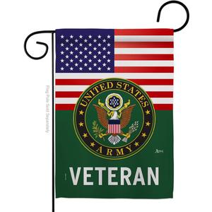 US Army Veteran Garden Flag - Armed Forces Rangers United State American Military Retire Official - House Decoration Banner Small Yard Gift Double-Sided Made In USA 13 X 18.5
