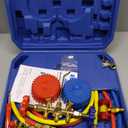 Luney 3 Way AC Gauges Set, AC Manifold Gauge Set for R134a R12 R22 R502 Refrigerant with 4FT Flameproof Hoses & Adapter, Puncturing & Self Sealing Can Tap Freon Charge Kit()