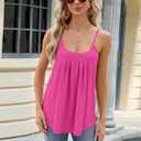 Womens Floral Crewneck Summer Tank Tops 2025 Loose Fit Sleeveless Shirts Casual Flowy Tunic Cami Top (Pink)