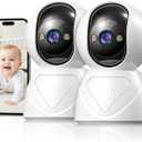 Baby Monitor with Camera and Audio, Smart Motion Tracking & 3X Zoom, Indoor Camera, Color Night Vision, 5G/2.4G WiFi, Two-Way Audio, 3MP 355 Pan Tilt, Pet Camera, SD/Cloud, 2 Pack