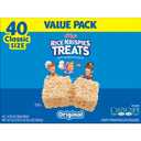 Rice Krispies Treats Crispy Marshmallow Squares, Kids Snacks, Snack Bars, Original, 31.2oz Box (40 Bars)