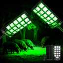 Hog Lights for Night Hunting 20000LM - 2Pack Green Light for Hunting Hogs with 9.3" Metal Light Bracket, Motion Sensor & 65FT Remote, Waterproof Solar Hog Feeder Lights for Deer Coyote Varmint