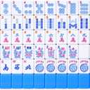 American Mahjong Set: 166 Blue Tiles, 4 Racks, Mahjong Bag and Accessories, Mahjong Tile Set for Beginners