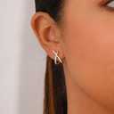 MIDEEO Gold Earrings for Women Trendy,14K Gold Stud Earrings Dainty Earrings Simple Minimalist Diamond Hypoallergenic Earring for Women Gifts