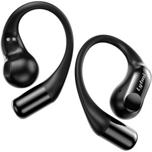 Lytmi CozyFit G1 Open Earbuds with Active Noise Reduction, 4 Mics for Clear Call, 5g Lightweight, Ultra-Comfort, Snug Fit, Deep Bass, 30H Play, Water Resistant, Wireless Headphones for Everyday Use (Black)