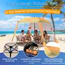 Beach Cabana,Spacious 7.2 x 7.2 FT Beach Cabana Provides Ample Shade for 5-6 People, Perfect for Family Outings; Features 3 Side Curtains for Enhanced Privacy and Wind Protection