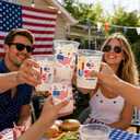 50 Pcs 250 Anniversary USA Cups, 12 oz Patriotic Disposable Plastic Cups