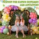 Skicuff 4 Pcs Easter Bunny Costume Set for Women Rabbit Ears Headband, Plush Tail, Nose & Tutu Skirt Easter Party Outfit