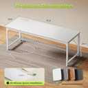 PRAISUN 70 x 24 Inch Computer Desk with Power Outlets & USB-C, White, 71 Inch
