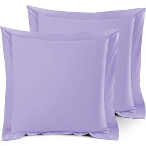 Nestl Soft Pillow Shams Set of 2 - Double Brushed Microfiber Pillow Covers - Hotel Style Premium Bed Pillow Cases, with 1.5 Decorative Flange, Euro 26"x26" - Lavender