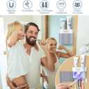 Boperzi Toothbrush Holder Wall Mounted Toothpaste Dispenser Gray Dustproof Cover for Shower Bathroom Set with 2 Toothpaste Squeezers (Not Electric)