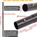 Blissun Umbrella Replacement Lower Pole, Patio Umbrella Bottom Pole with Bullet Buckle, Only Compatible Umbrellas